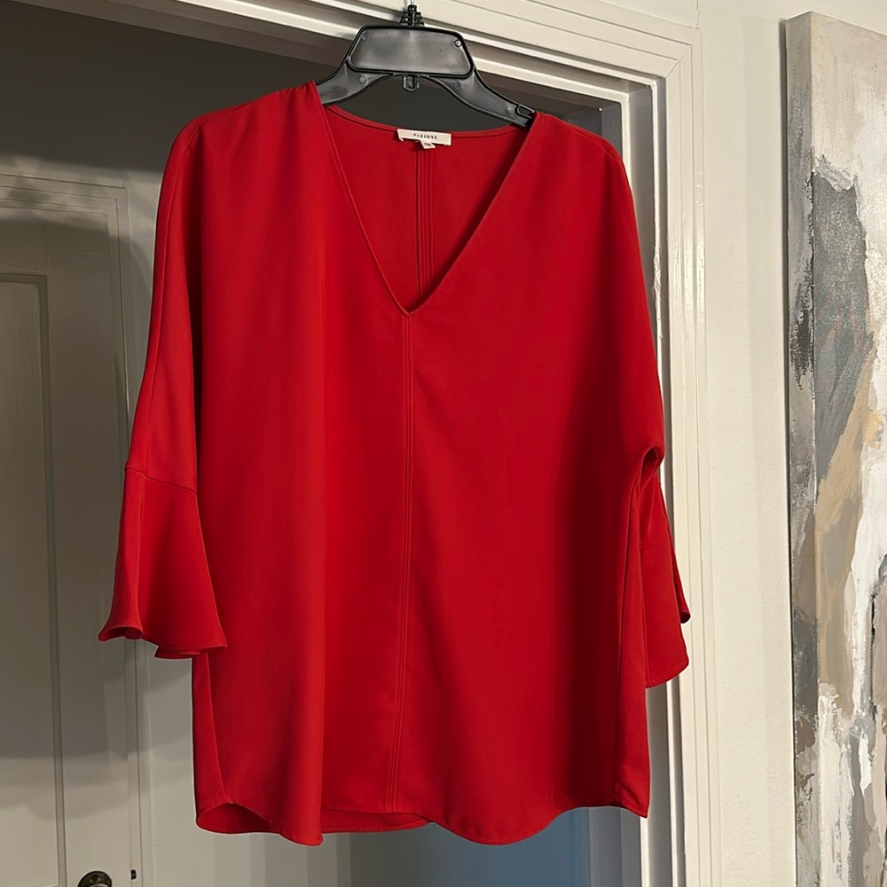 Pleione red top with bell sleeve